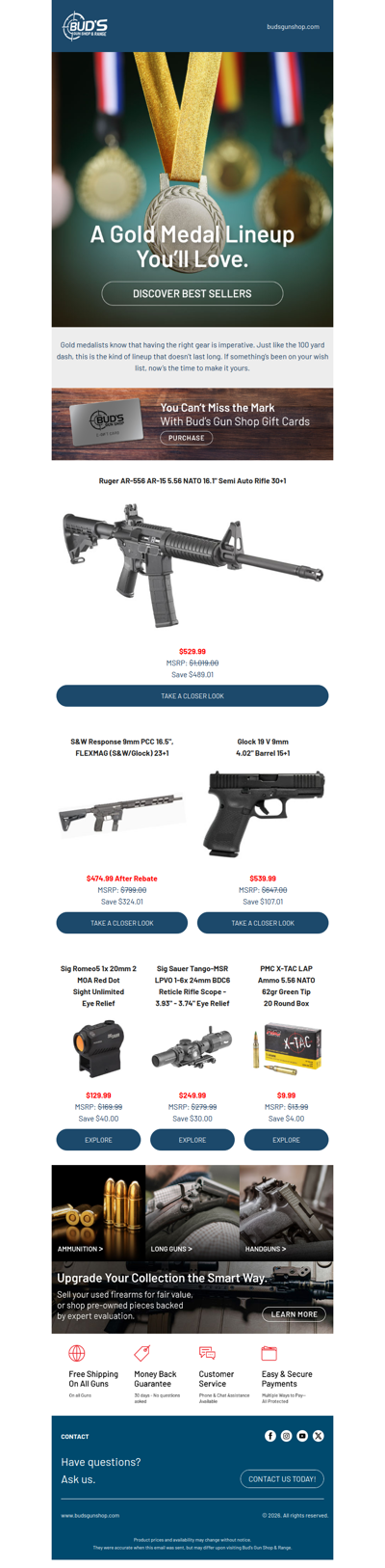 Firearms, Optics, and Ammo