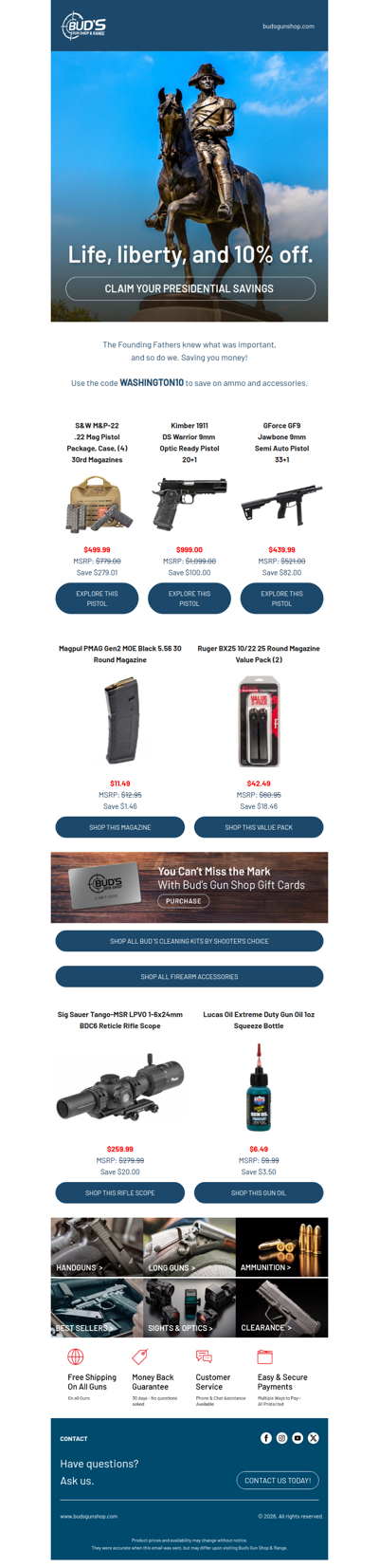 Washington's Birthday Sale Rides On