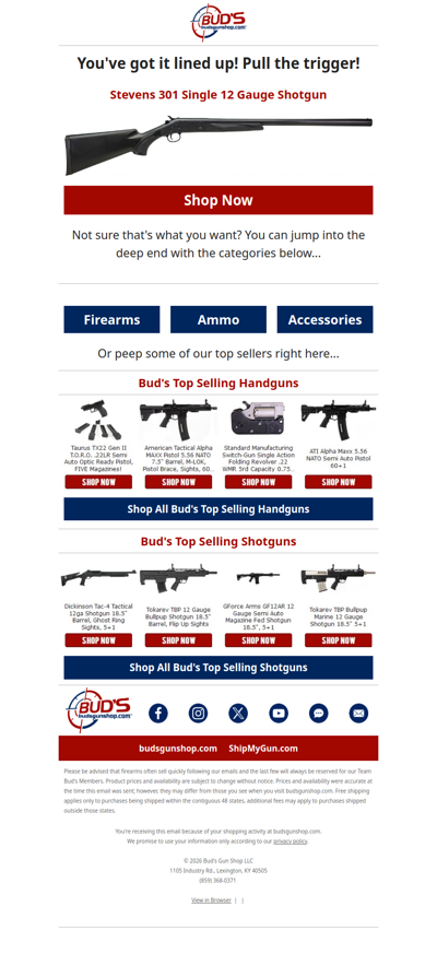 You've got it lined up... Pull the trigger!