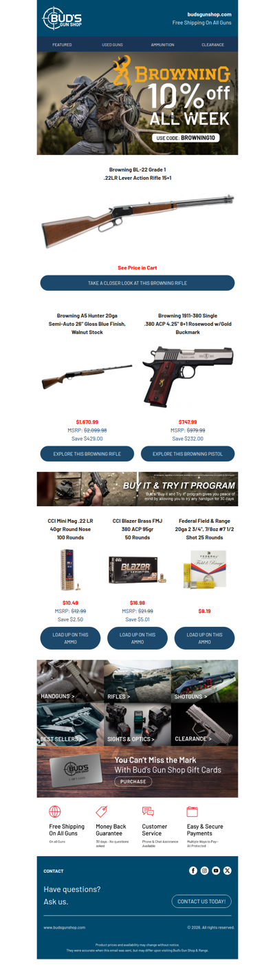 Save 10% On Browning