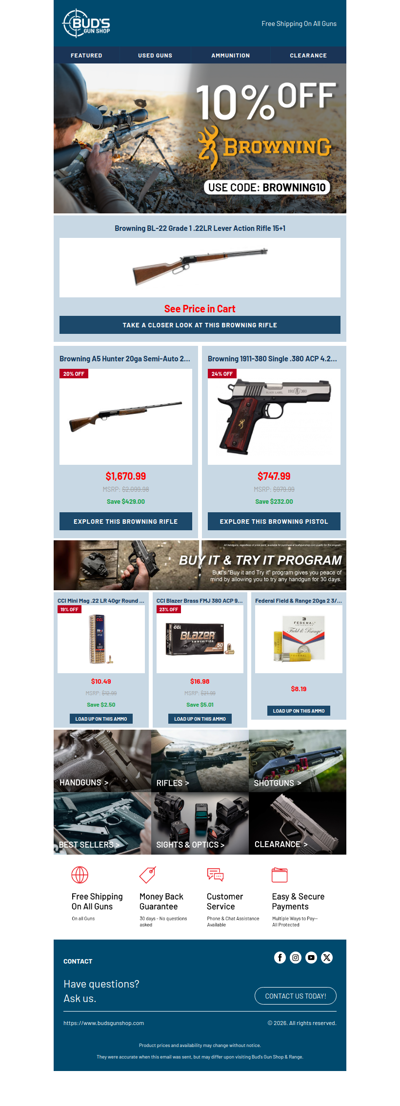 Save 10% On Browning