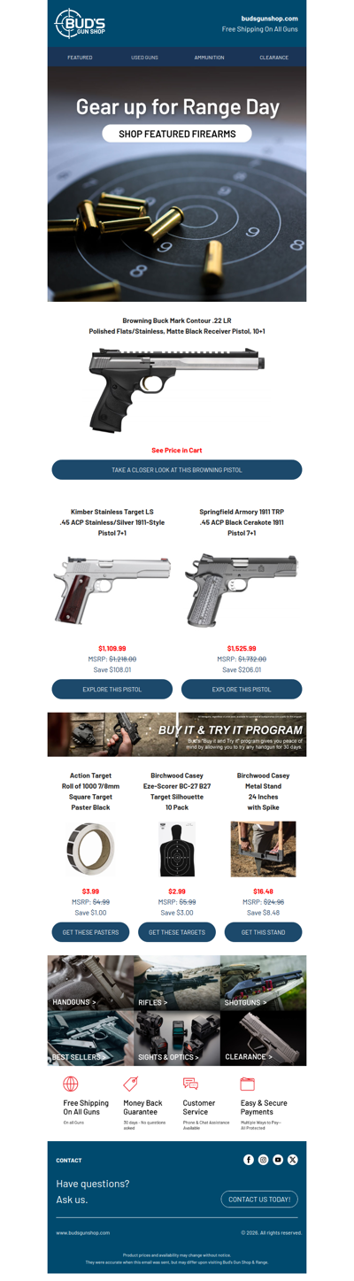 Bud's Has The Range Gear You Want