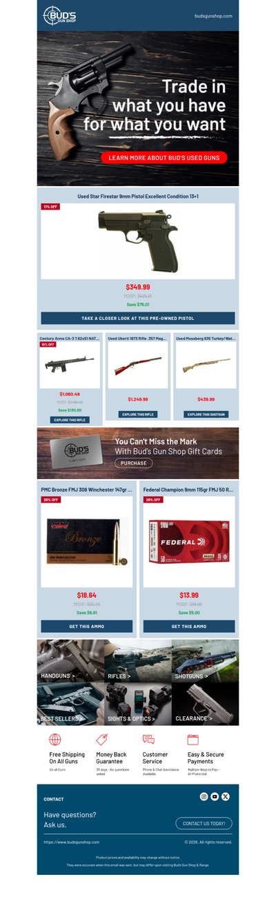 Sell Us Your Used Firearm