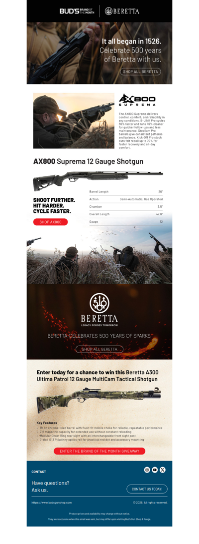 Over 500 Years of Beretta Excellence