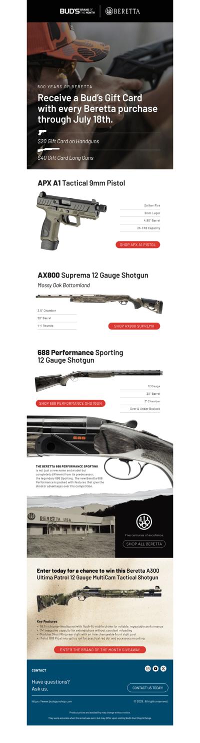 Legendary Beretta. Limited-Time Savings.