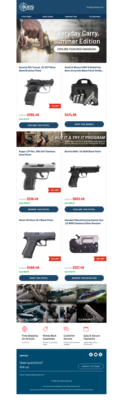 Handgun Deals Are Locked and Loaded
