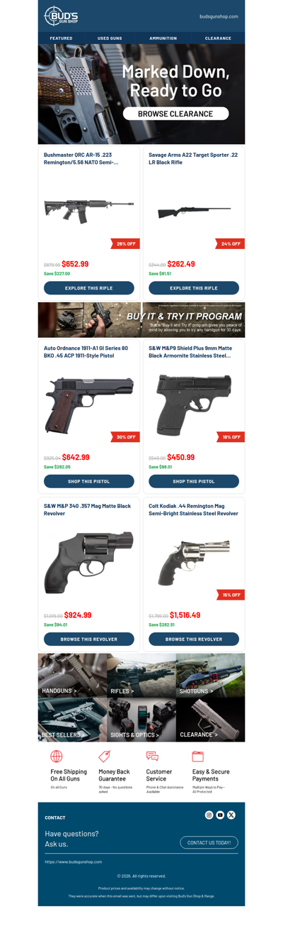 Clearance Specials are Ready and Waiting