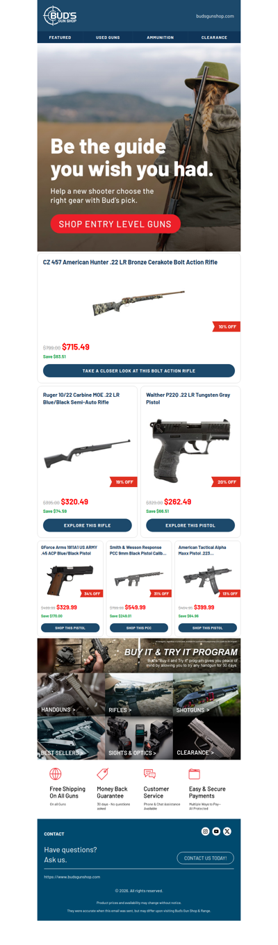 Know a New Shooter? Help Them Find Gear Up to 34% Off