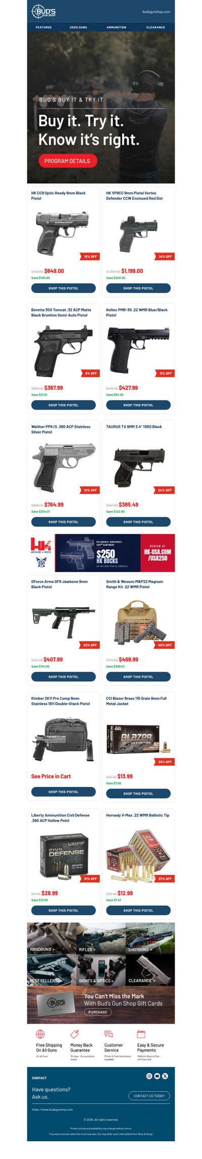 Up to 40% OFF — Try Your Next Handgun for 30 Days