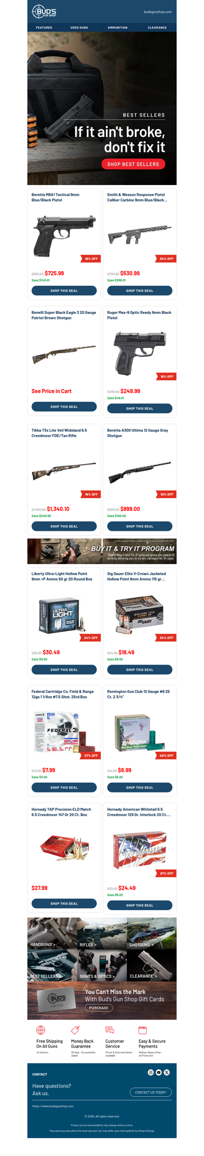 A Tikka T3x at $1,340.10