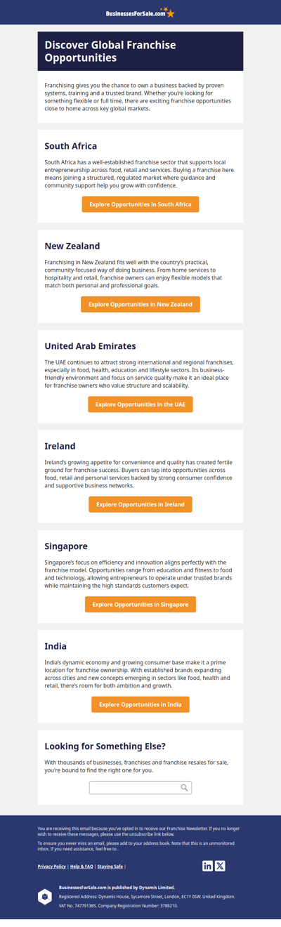 Discover Global Franchise Opportunities