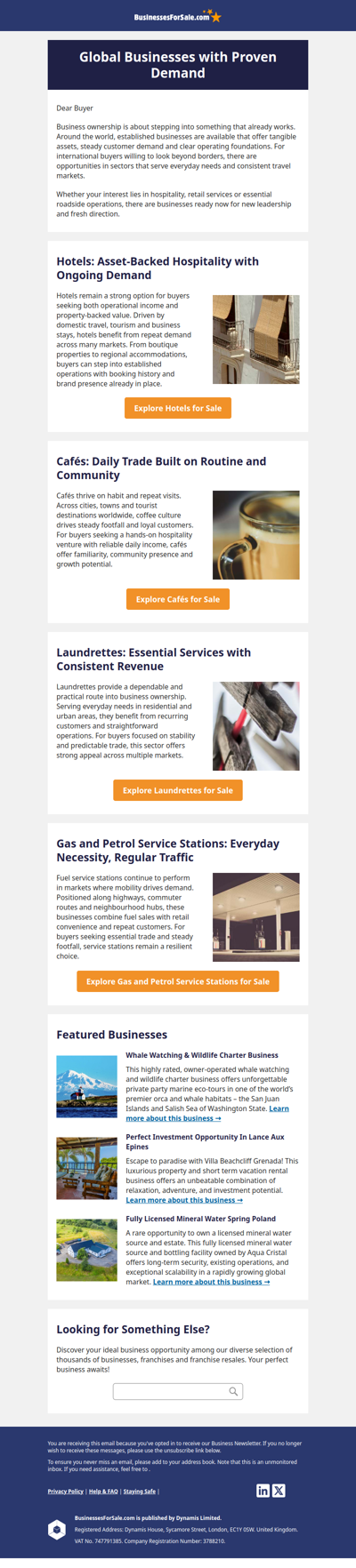 Global Businesses with Proven Demand