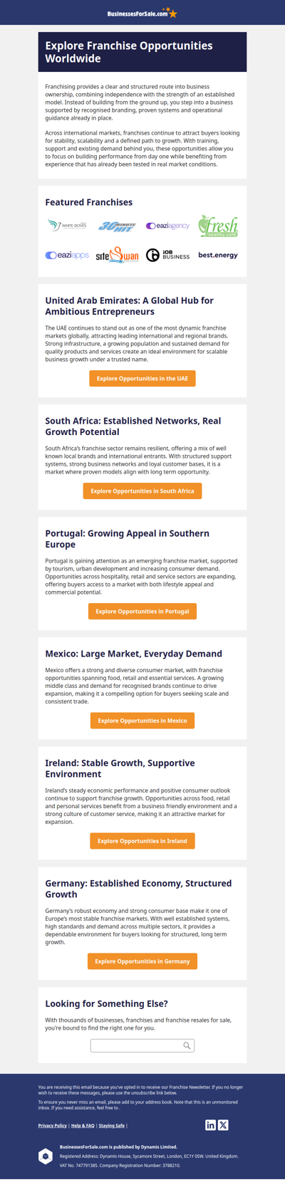 Explore Franchise Opportunities Worldwide