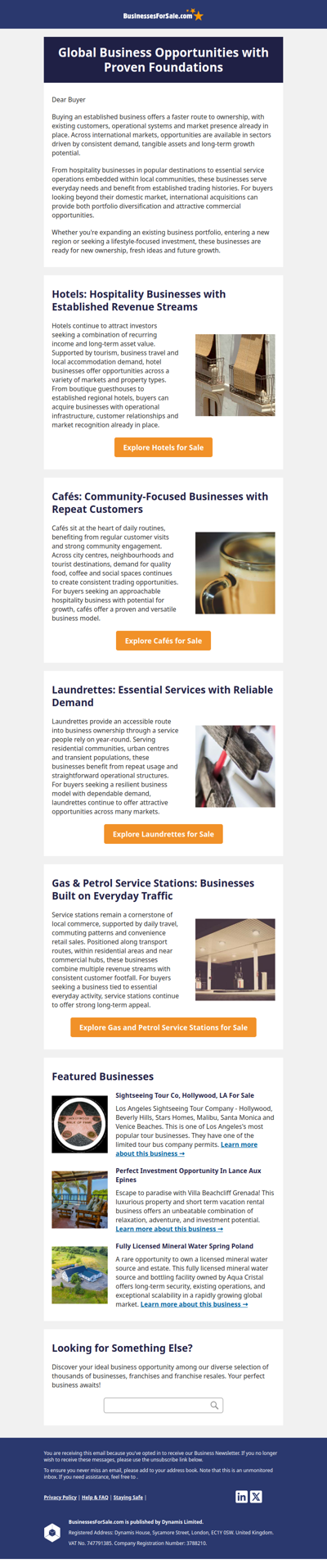 Established Businesses with Global Buyer Appeal