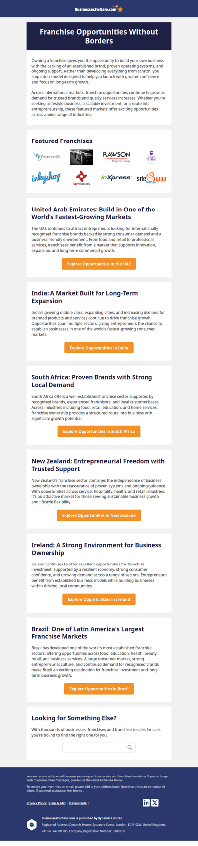 Franchise Opportunities Across the World's Fastest-Growing Markets