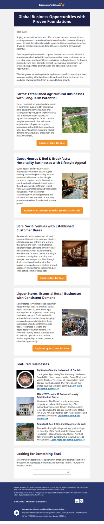 Established Businesses with Global Buyer Appeal