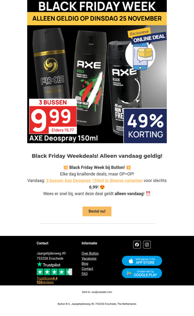 Black Friday Week bij Butlon!🖤🩵