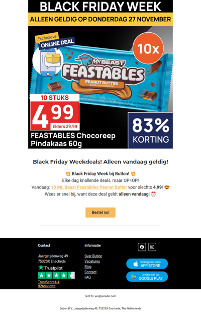 Black Friday Week bij Butlon!🖤🩵