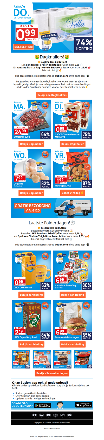 8 rollen toiletpapier 3-laags voor 0,99🧻