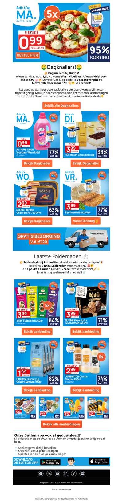 5 Pizza's Mozzarella voor 0,99!🍕