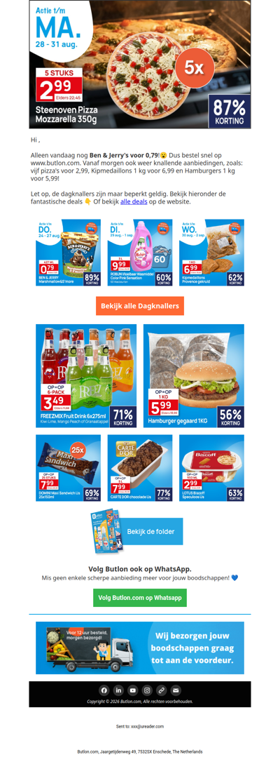 🤚 Vijf Pizza's voor 2,99! 🍕