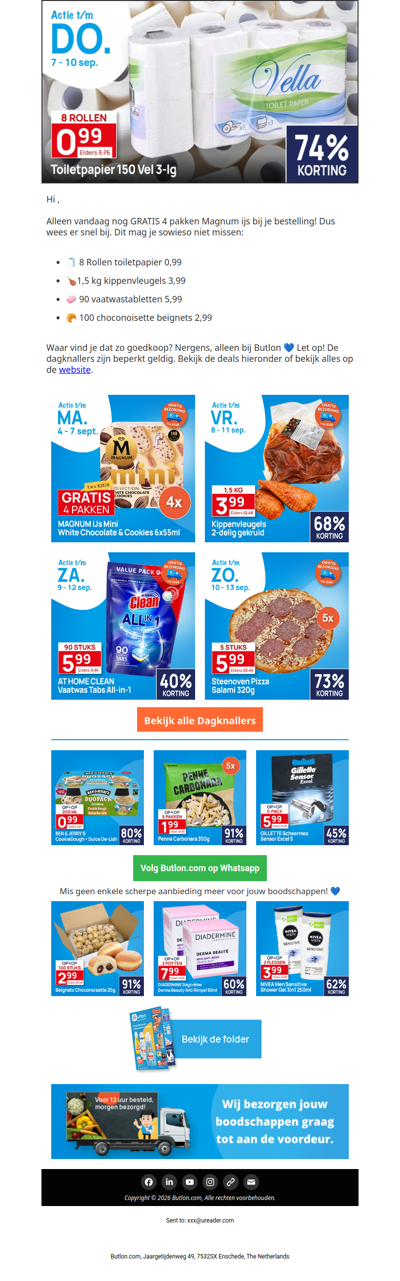 8 rollen toiletpapier voor 0,99! 🤩