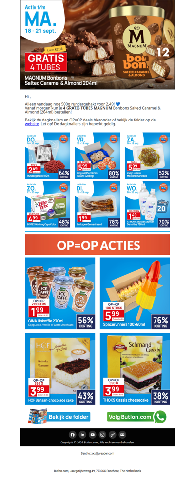 4 Gratis Magnum Tubes (204ml) bij ELKE bestelling!