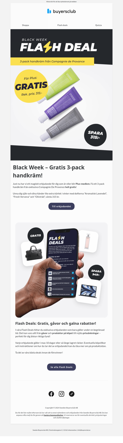 BLACK WEEK: Gratis 3-pack handkräm