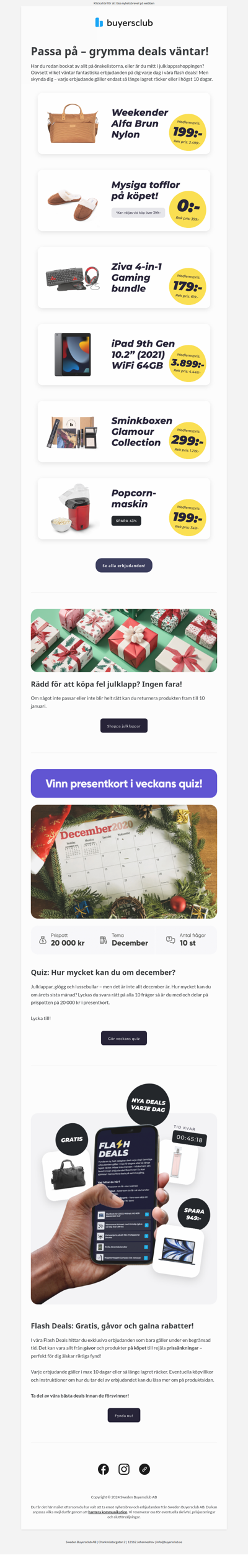 Flash Deals – vårt bästa julklappstips!