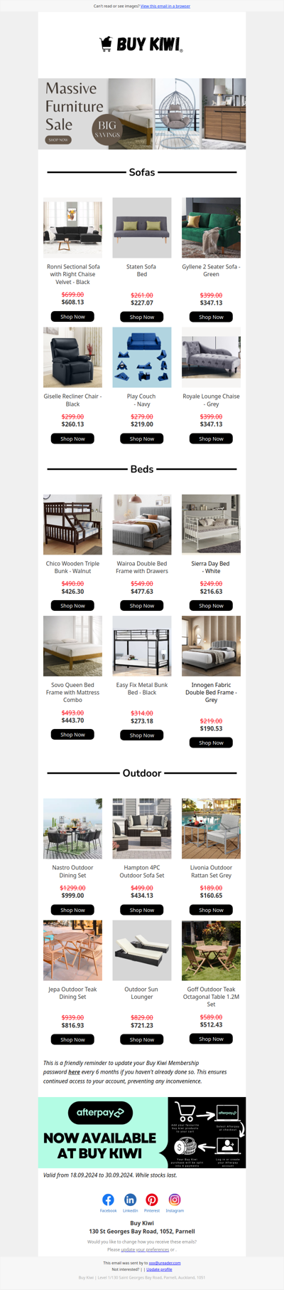 Massive Furniture Sale on Now!