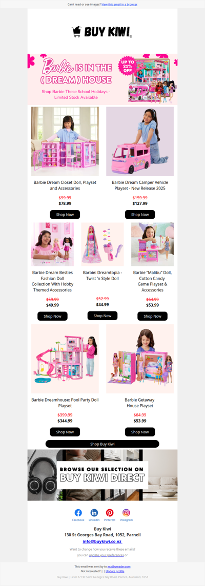 Shop Barbie these School Holidays💗
