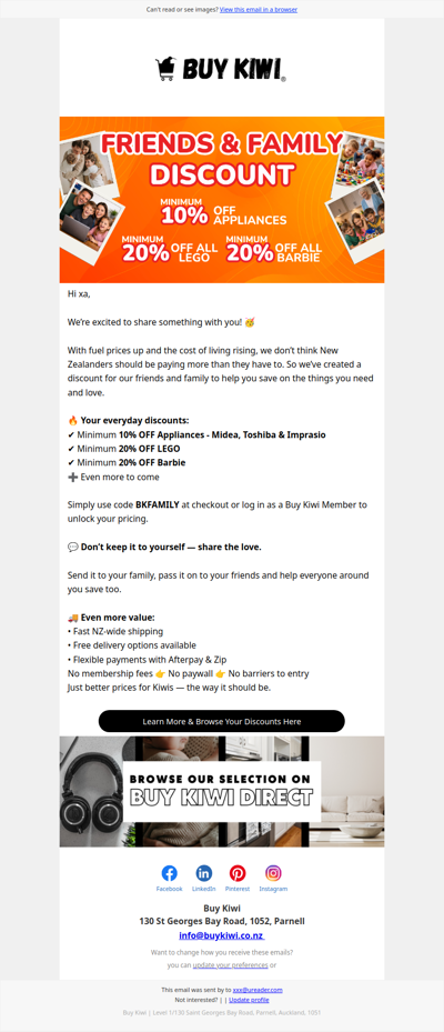 Introducing Buy Kiwi Friends & Family Discount 💛Share the Love & Share the Savings