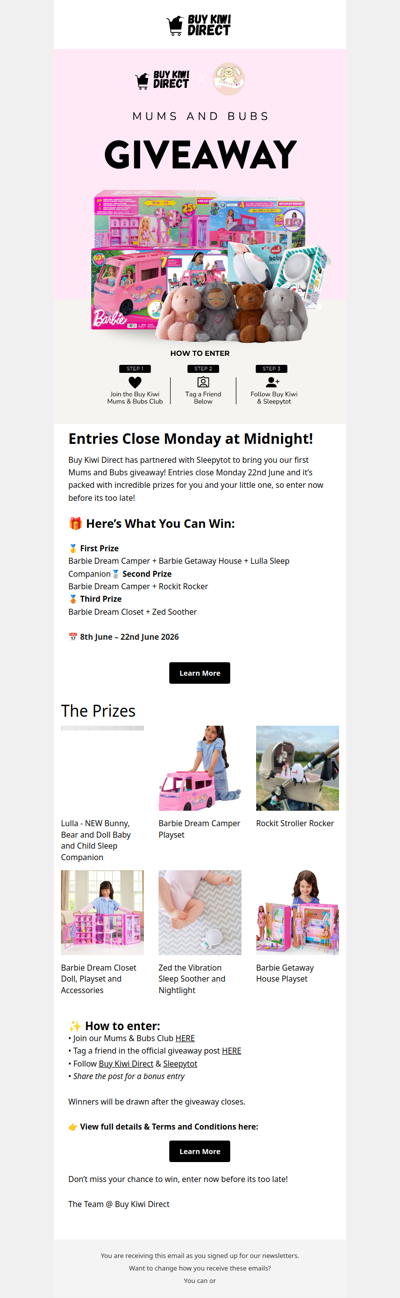 Last Chance to Enter the Mums and Bubs Giveaway
