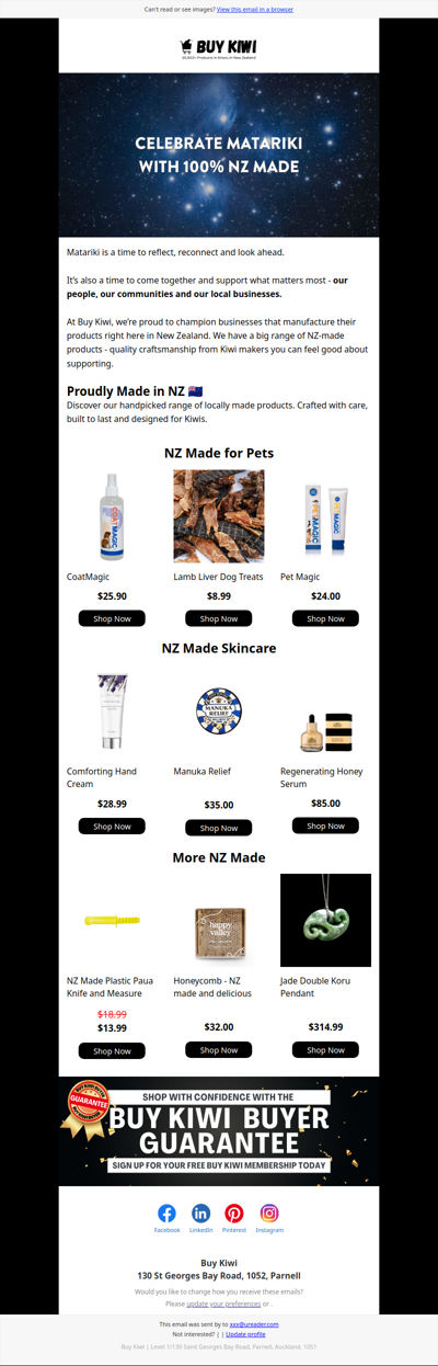 Celebrate Matariki with 100% NZ Made