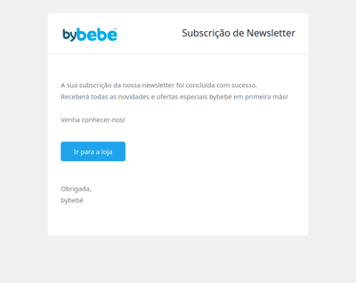 Obrigada por subscrever a nossa newsletter