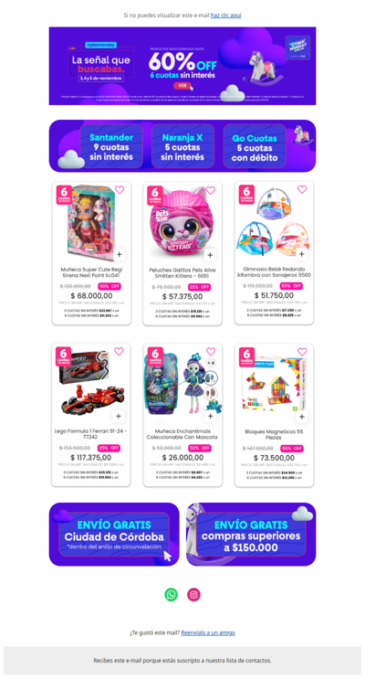 Hasta 60%OFF y 6 Cuotas Sin Interés 🔥 Cyber Monday en Juguetes