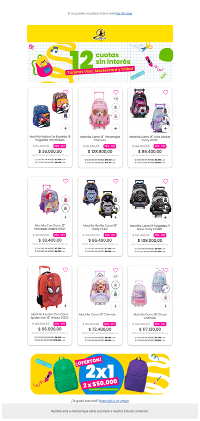 12 Cuotas Sin Interés en Mochilas Escolares! Arrancan las clases 📚🍏