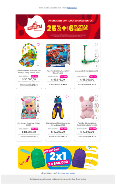 Santander Sorpresa! Acumulá descuentos en Juguetes ⚡