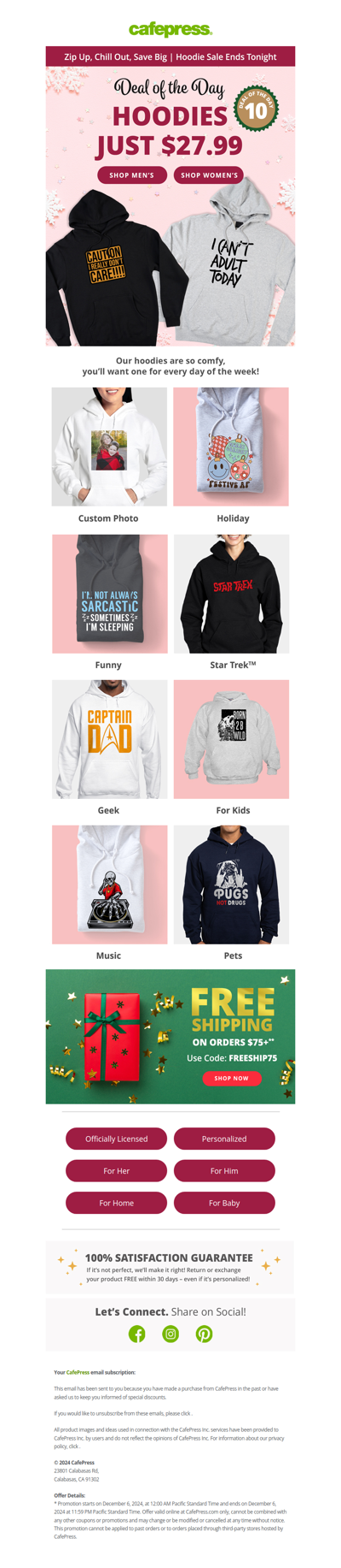 Hey! Last Chance for $27.99 Hoodies.