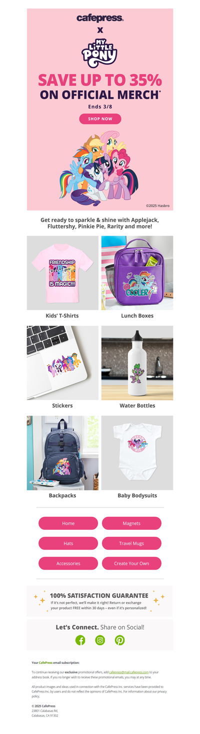 Save up to 35% on My Little Pony Merch!