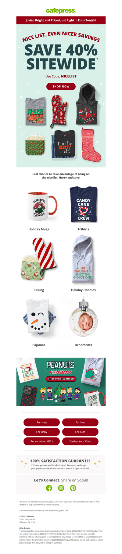 Last Call! Save 40%, Nice List Friend.