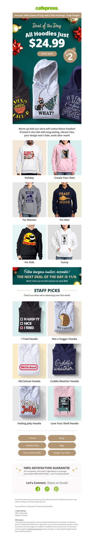 Hoodies Just $24.99! Today Only.