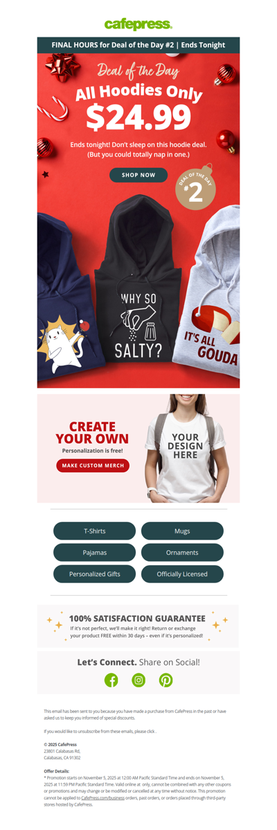 $24.99 Hoodies! Ends TONIGHT.