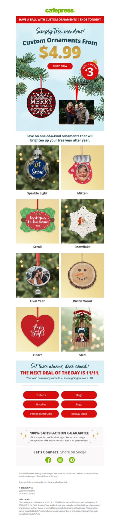 Today Only: $4.99 Ornaments!