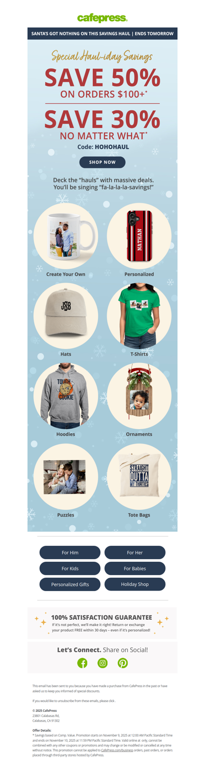 Save 50% on Your Holiday Shopping!