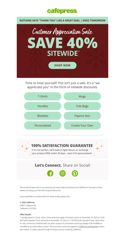 Save 40%! We're Thankful for YOU.