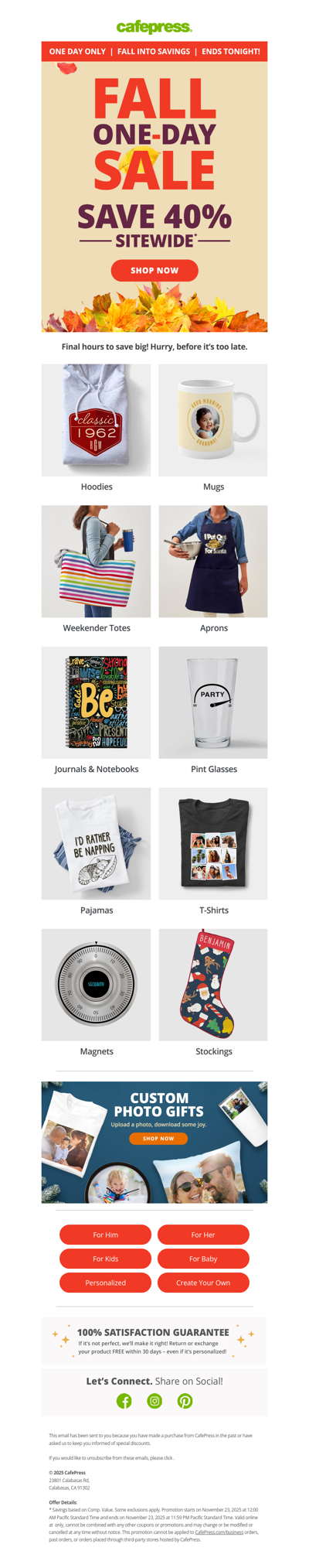 Leaf-ing Tonight: Save 40% Sitewide!