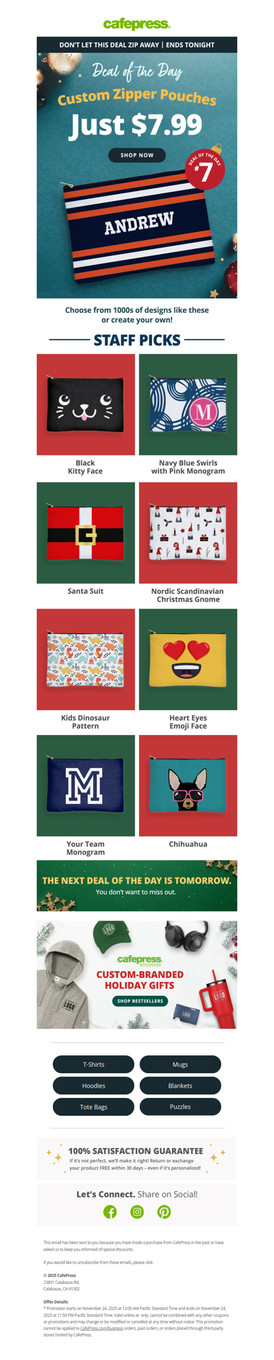 Zipper Pouches Just $7.99 - Today Only!