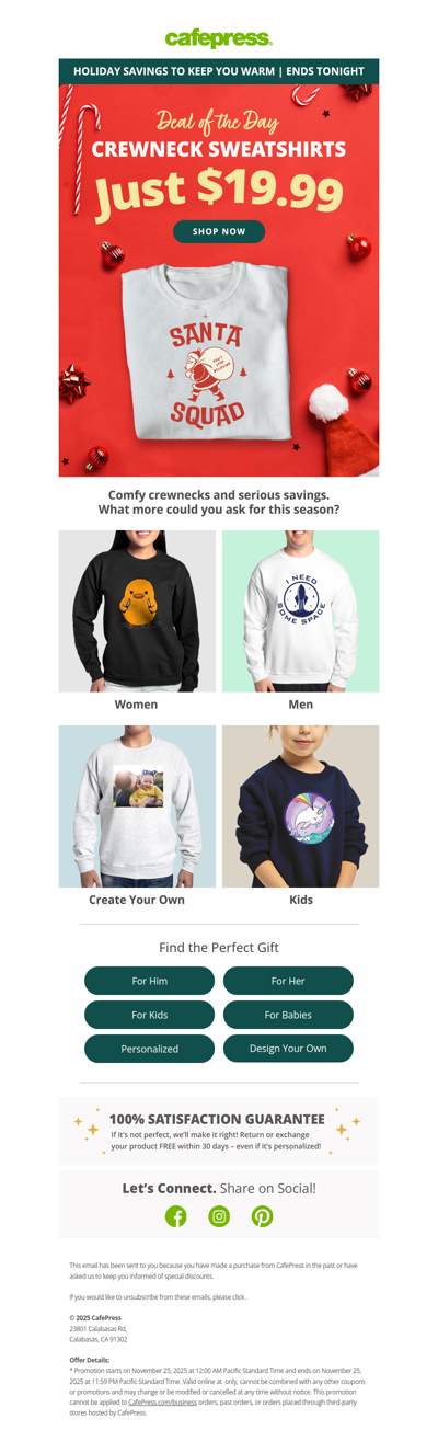 Last Call for $19.99 Sweatshirts!