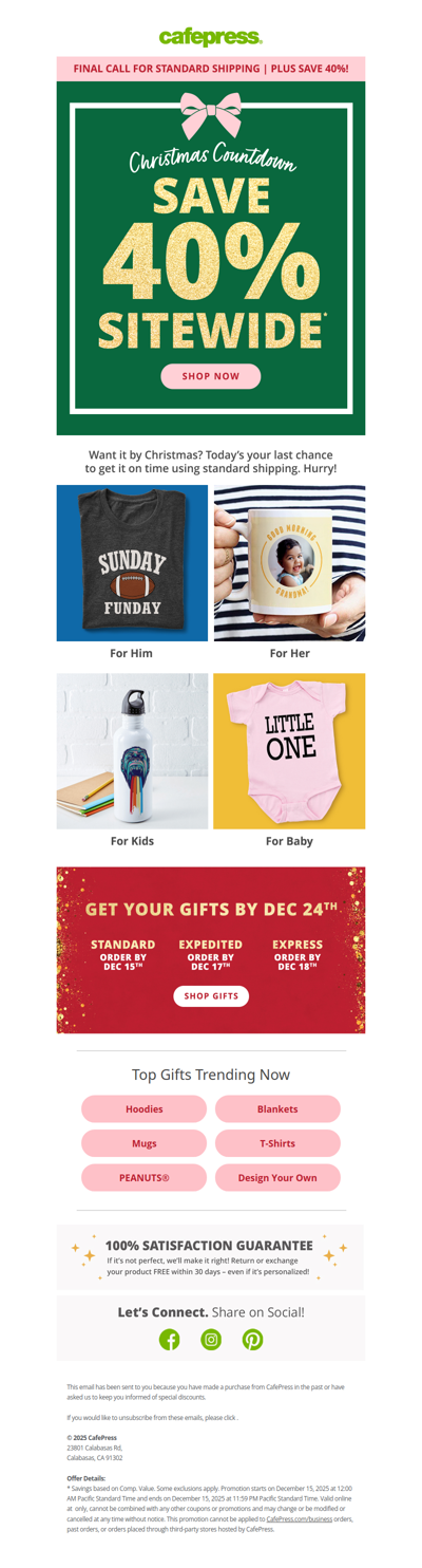 🎅🏻⏰ FINAL HOURS for Standard Shipping